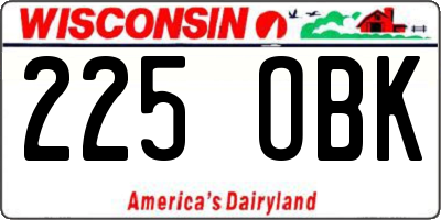 WI license plate 225OBK