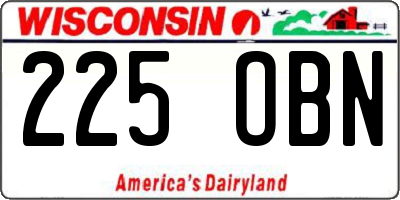 WI license plate 225OBN