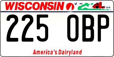 WI license plate 225OBP