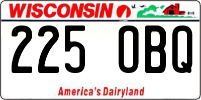 WI license plate 225OBQ