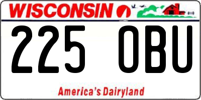 WI license plate 225OBU