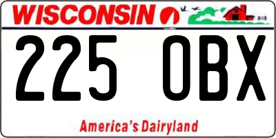 WI license plate 225OBX