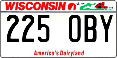 WI license plate 225OBY