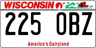 WI license plate 225OBZ