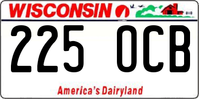 WI license plate 225OCB