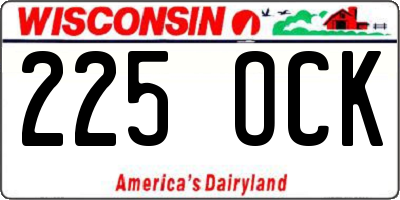 WI license plate 225OCK