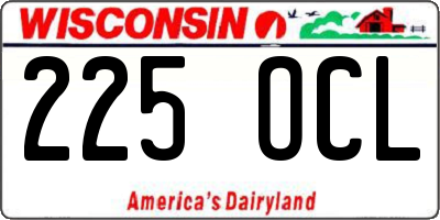 WI license plate 225OCL
