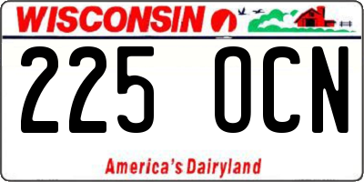 WI license plate 225OCN