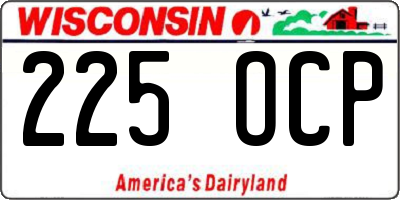 WI license plate 225OCP