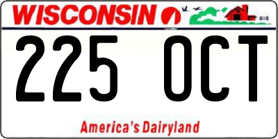WI license plate 225OCT