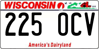 WI license plate 225OCV