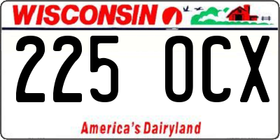 WI license plate 225OCX