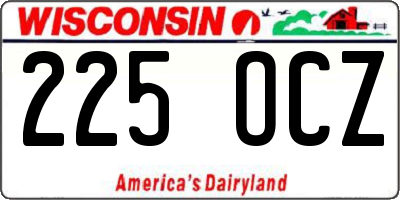 WI license plate 225OCZ