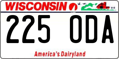 WI license plate 225ODA
