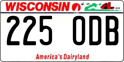 WI license plate 225ODB