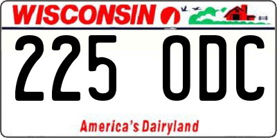 WI license plate 225ODC