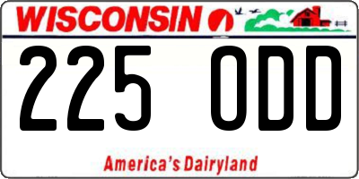 WI license plate 225ODD