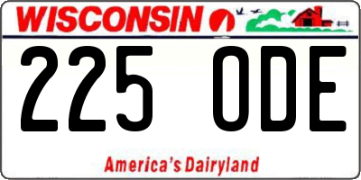 WI license plate 225ODE