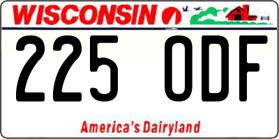 WI license plate 225ODF