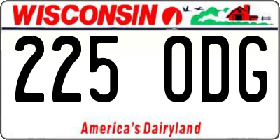 WI license plate 225ODG