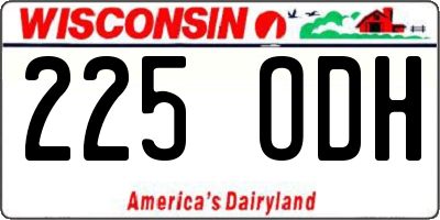 WI license plate 225ODH