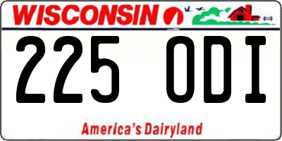 WI license plate 225ODI