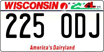 WI license plate 225ODJ