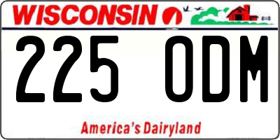 WI license plate 225ODM