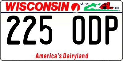 WI license plate 225ODP