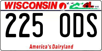 WI license plate 225ODS