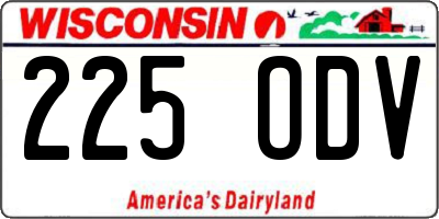 WI license plate 225ODV