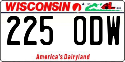 WI license plate 225ODW