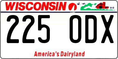 WI license plate 225ODX