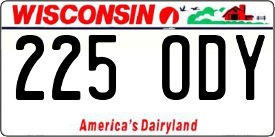 WI license plate 225ODY