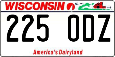 WI license plate 225ODZ