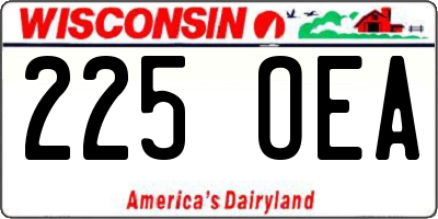 WI license plate 225OEA