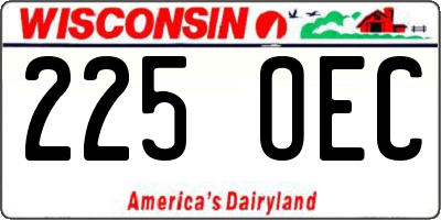 WI license plate 225OEC