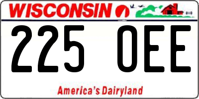 WI license plate 225OEE