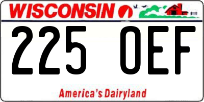 WI license plate 225OEF