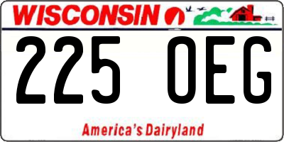 WI license plate 225OEG