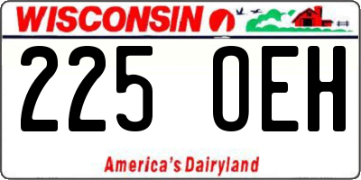 WI license plate 225OEH