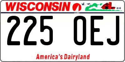 WI license plate 225OEJ
