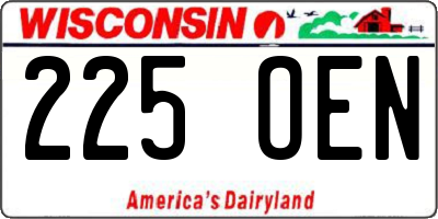 WI license plate 225OEN