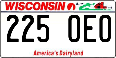WI license plate 225OEO