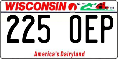 WI license plate 225OEP