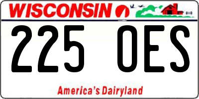 WI license plate 225OES