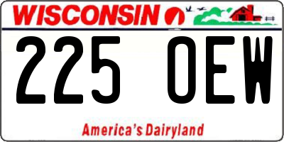WI license plate 225OEW