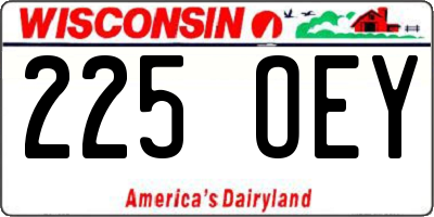 WI license plate 225OEY