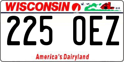 WI license plate 225OEZ