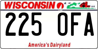 WI license plate 225OFA